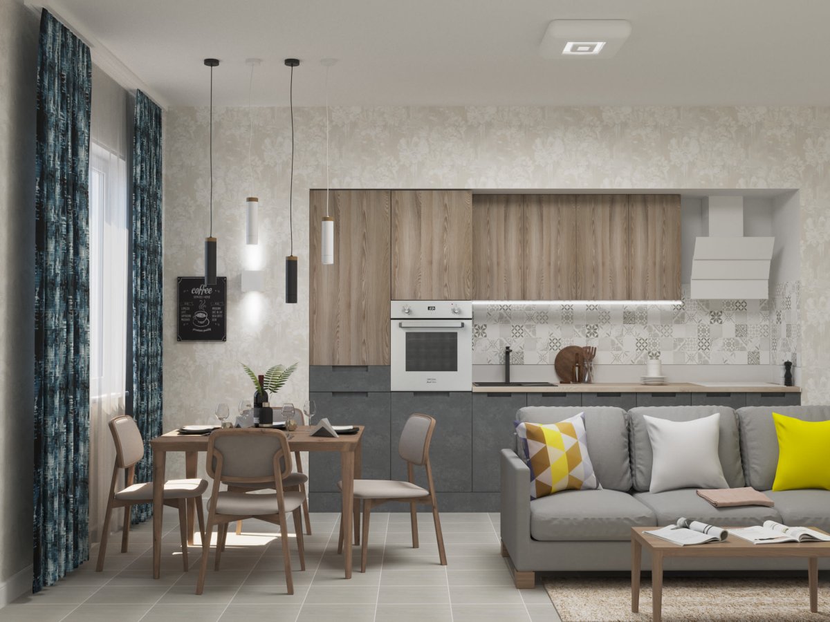 Обои в кухня гостиная в Леруа Краснодаре