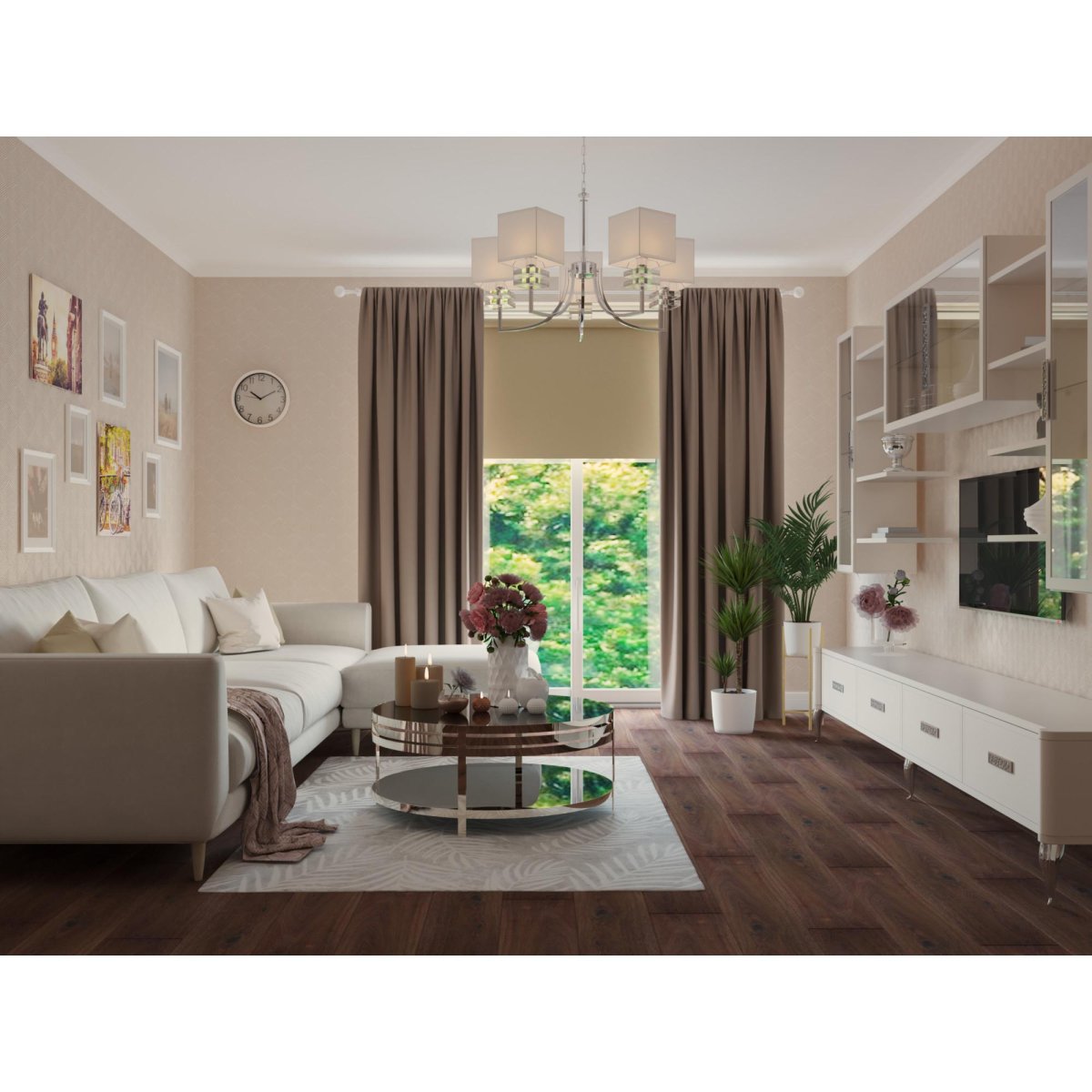 Гостиная в кремовых тонах