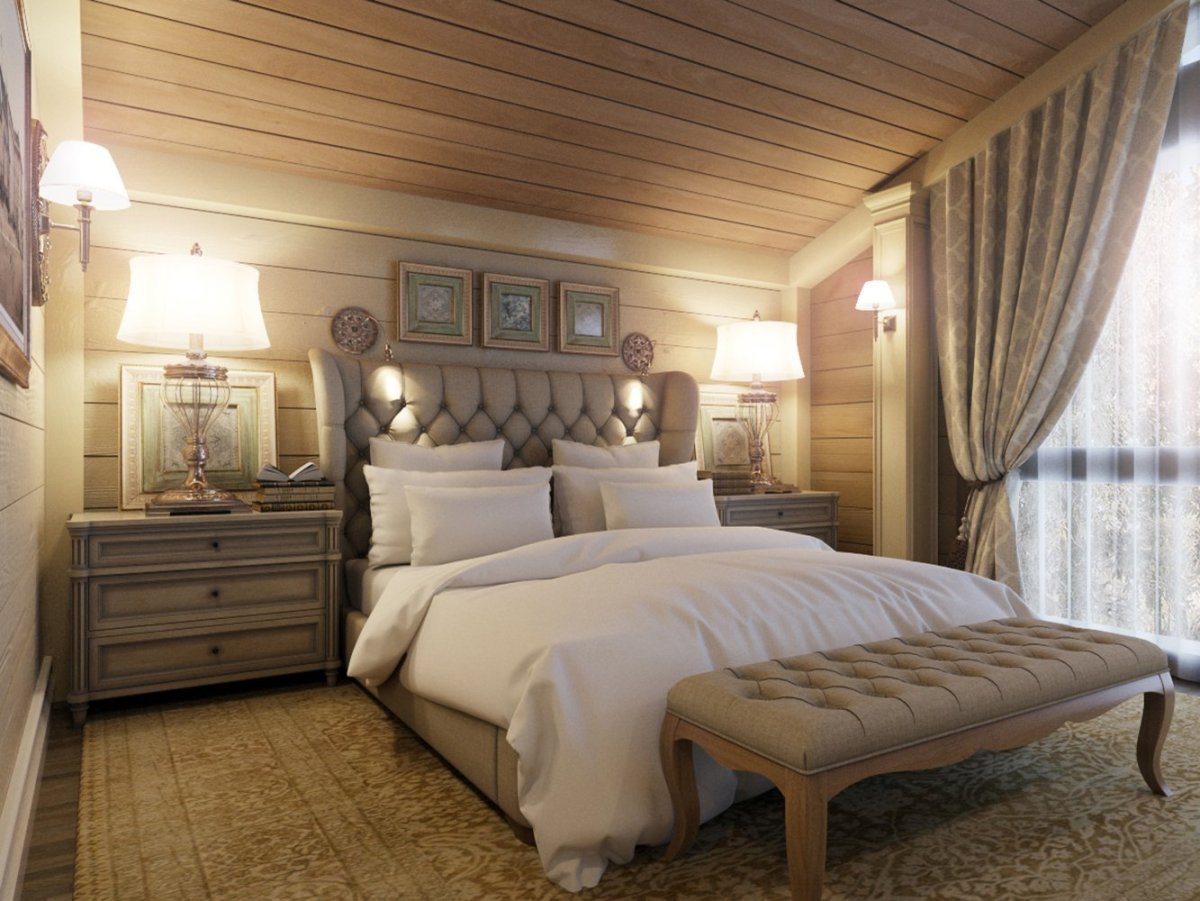 Спальня в деревянном доме