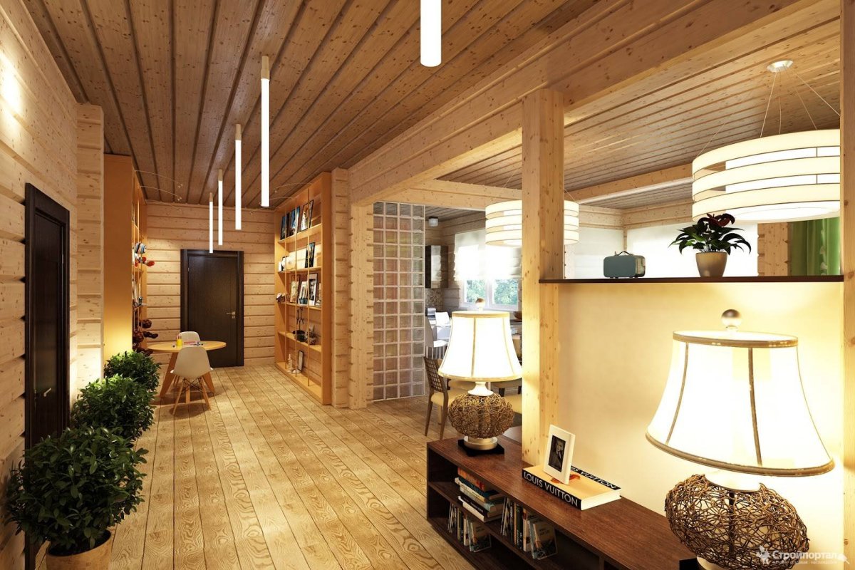 Интерьеры классика доме из клееного бруса