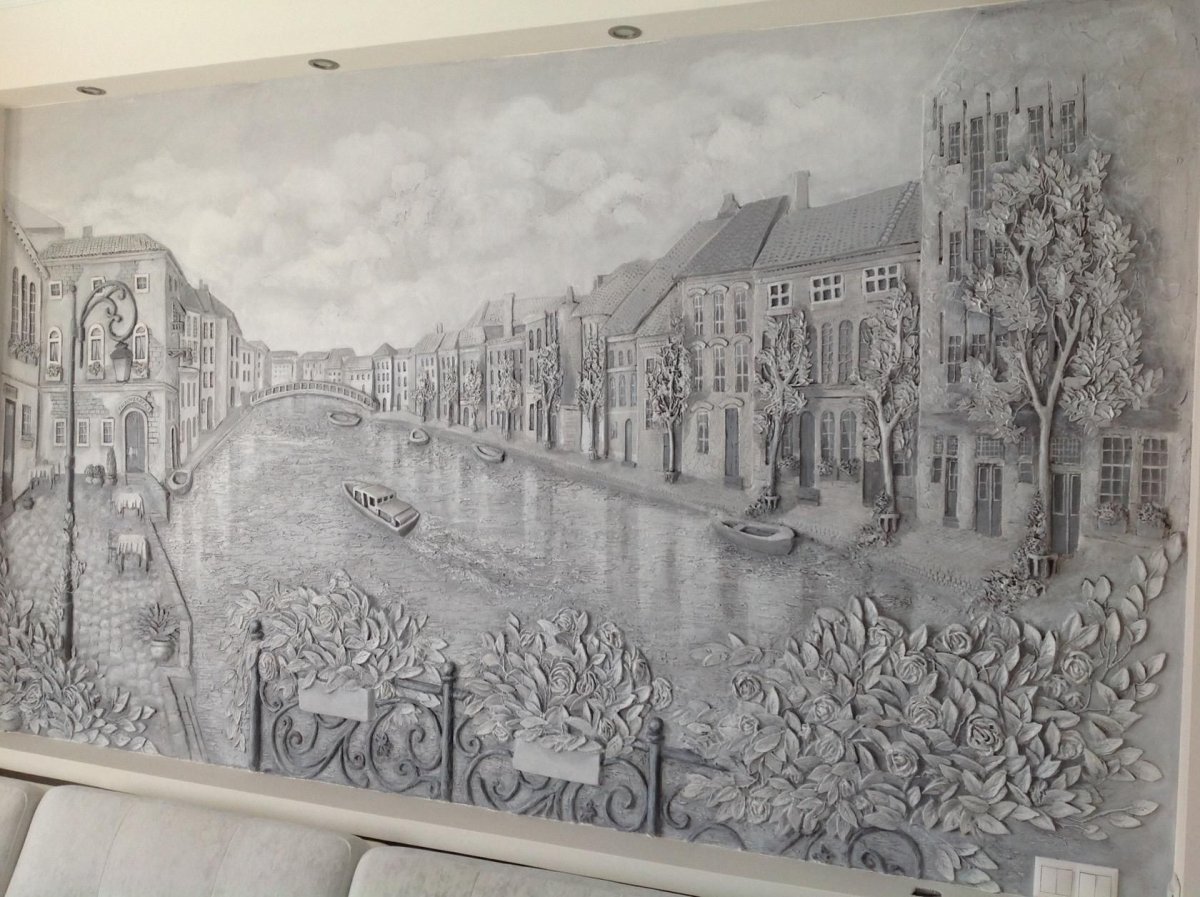 Барельеф цветы