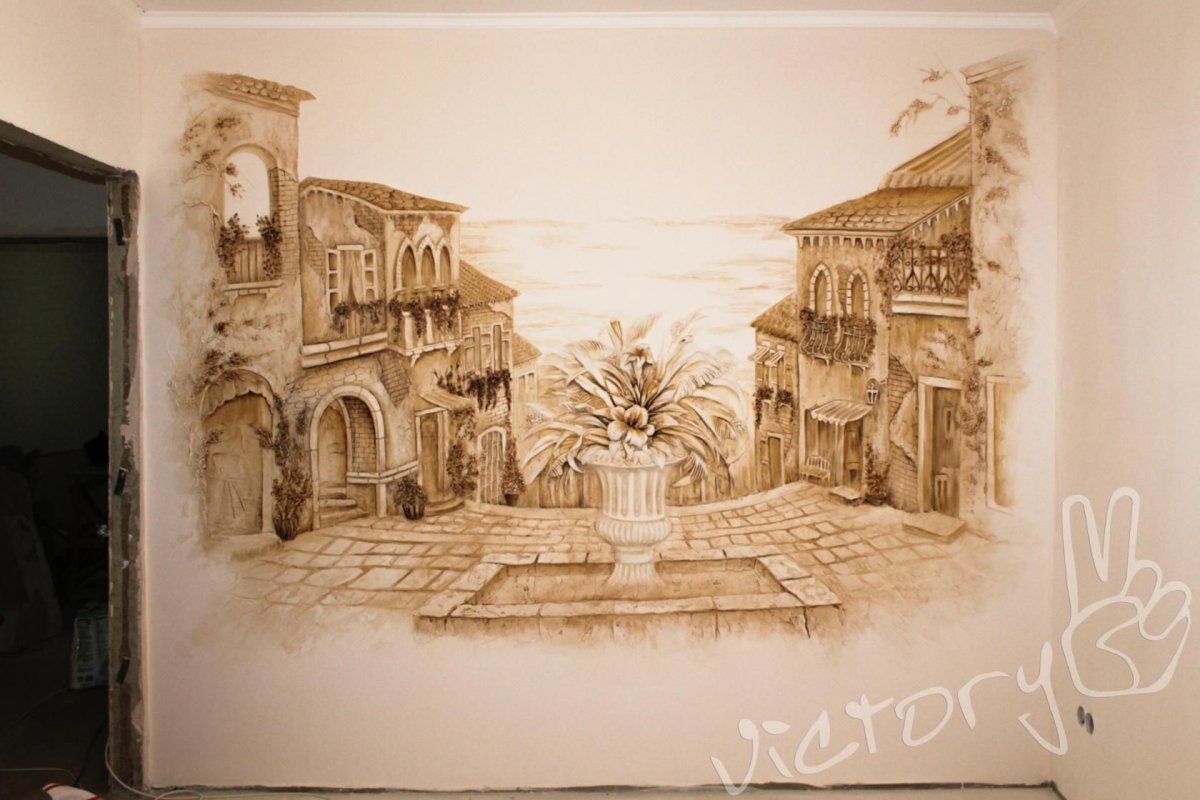 Судаков Сергей барельеф картины улицы Италии