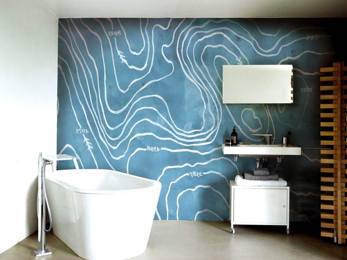 Трафареты для стен в ванной комнате