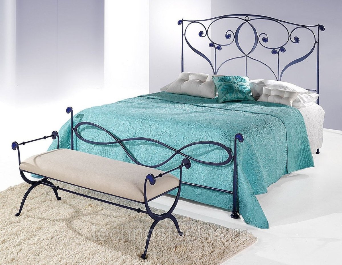 Кровать кованая Канцона Canzona белая основание 120 см x 200 см