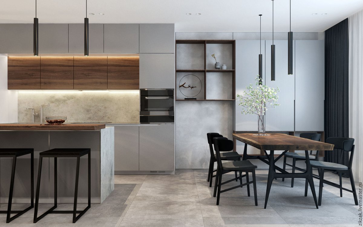 Кухня лофт 10 м 2