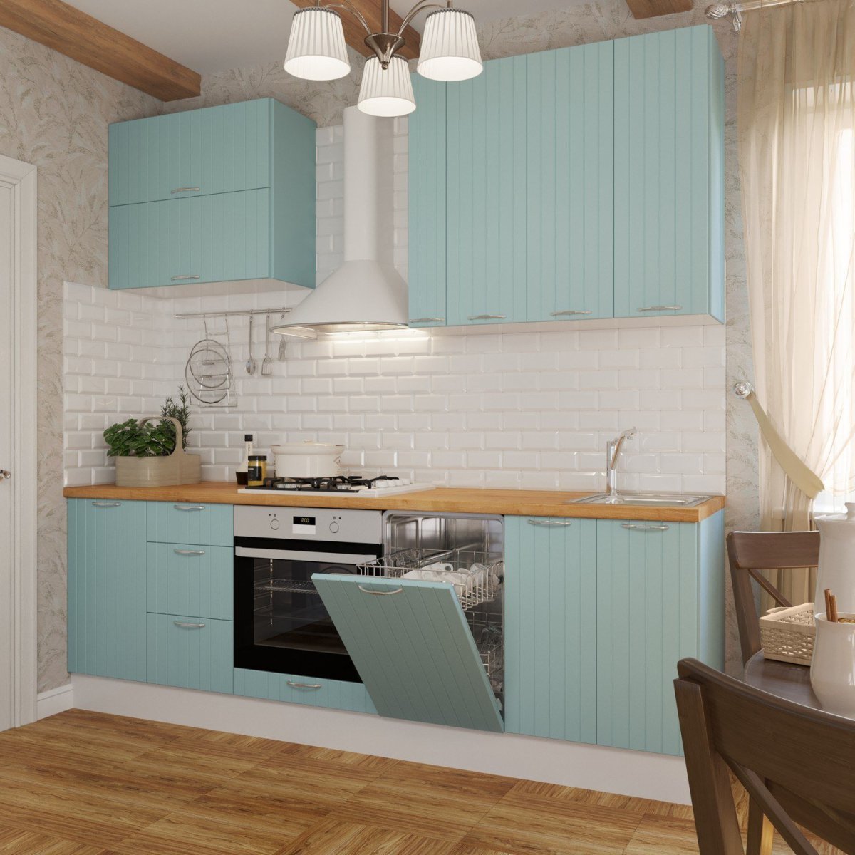 Кухня фенс мята