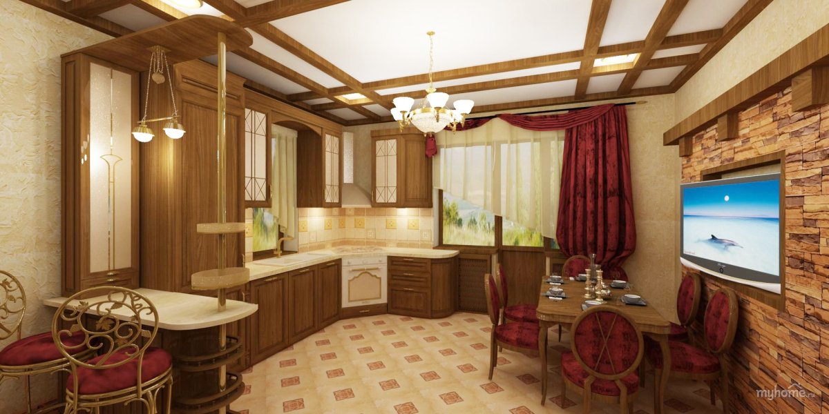 Кухня с гостинной 30кв м интерьер