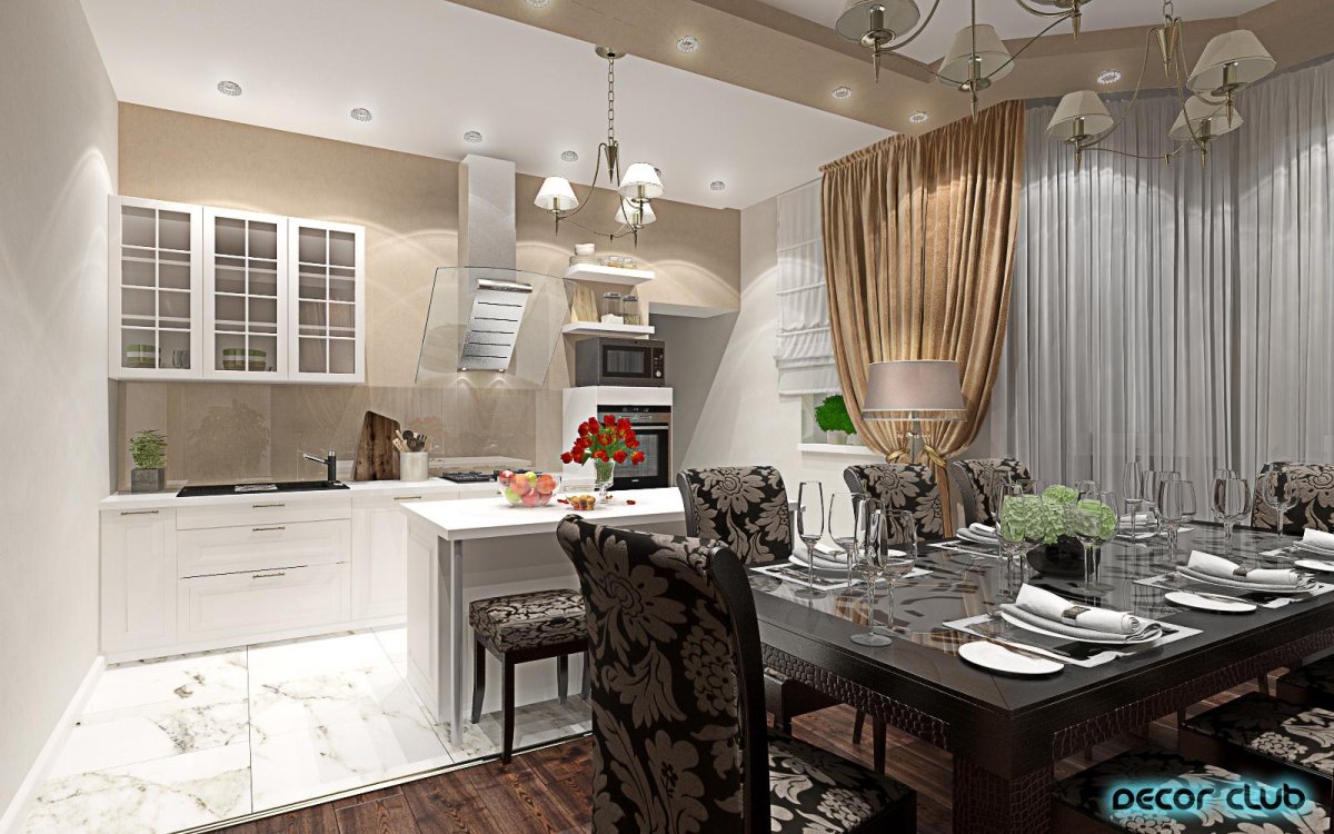 Кухня гостиная прихожая