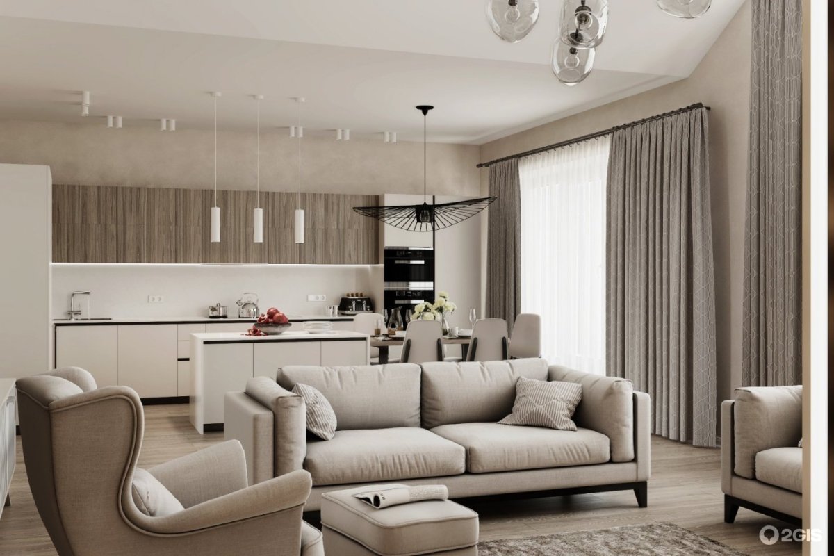 Арка между кухней и гостиной