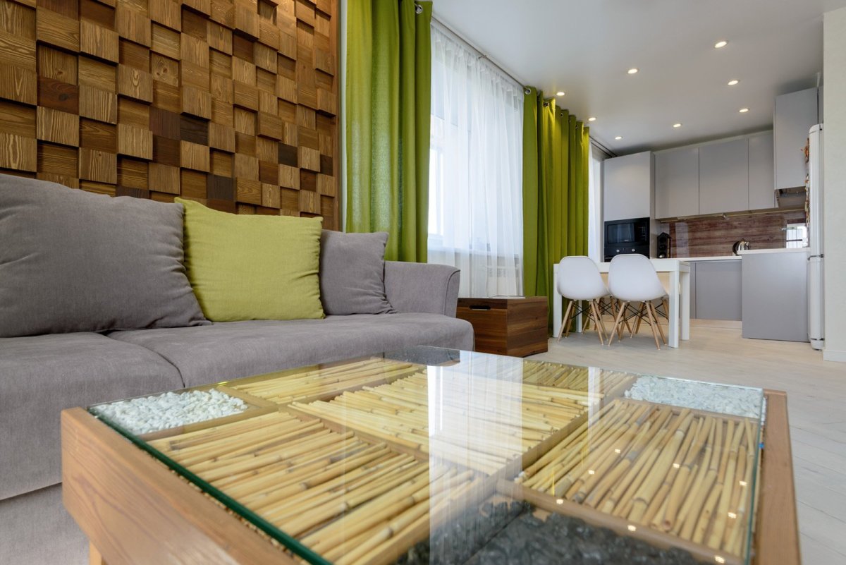 Экостиль в гостиной бамбук