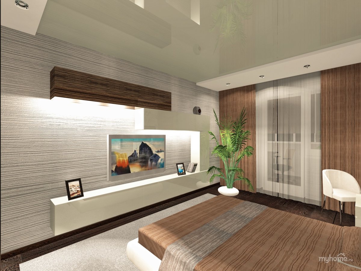 Спальня гостиная в эко стиле