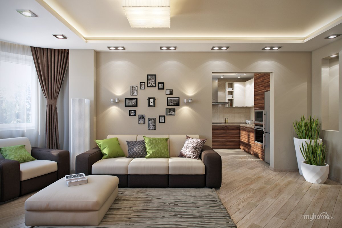 Простой интерьер гостиной