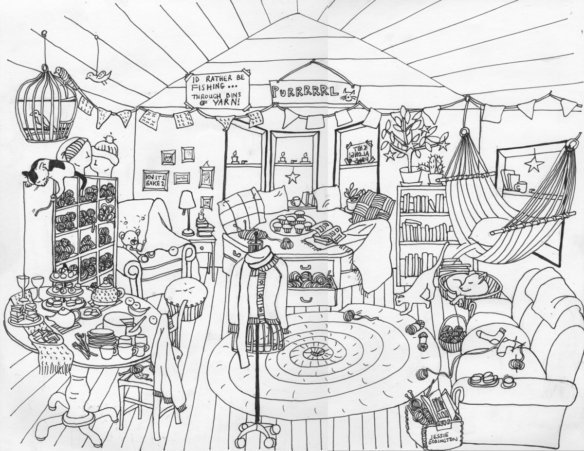 Раскраска уютный мир