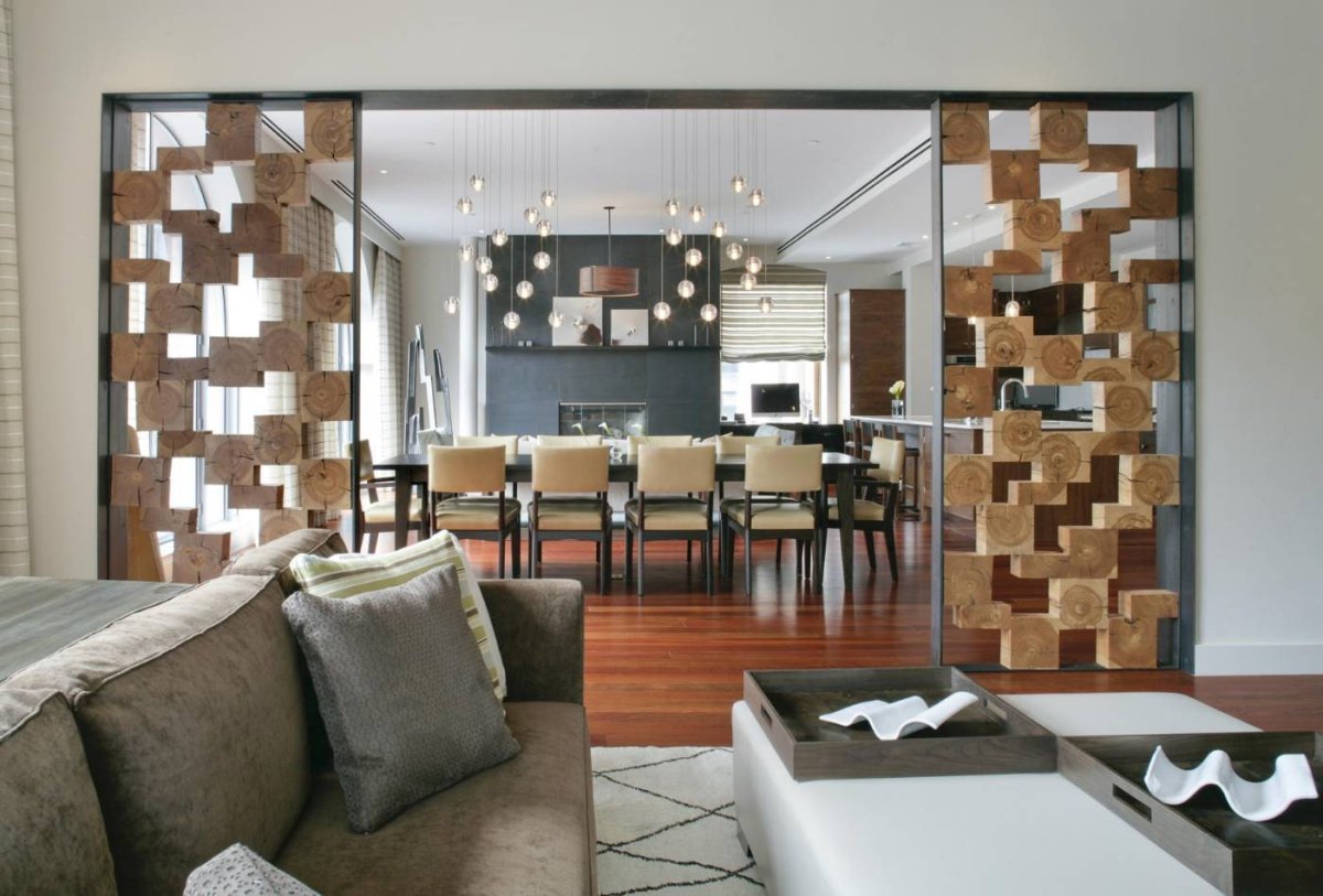 Стеллаж-перегородка для зонирования комнаты