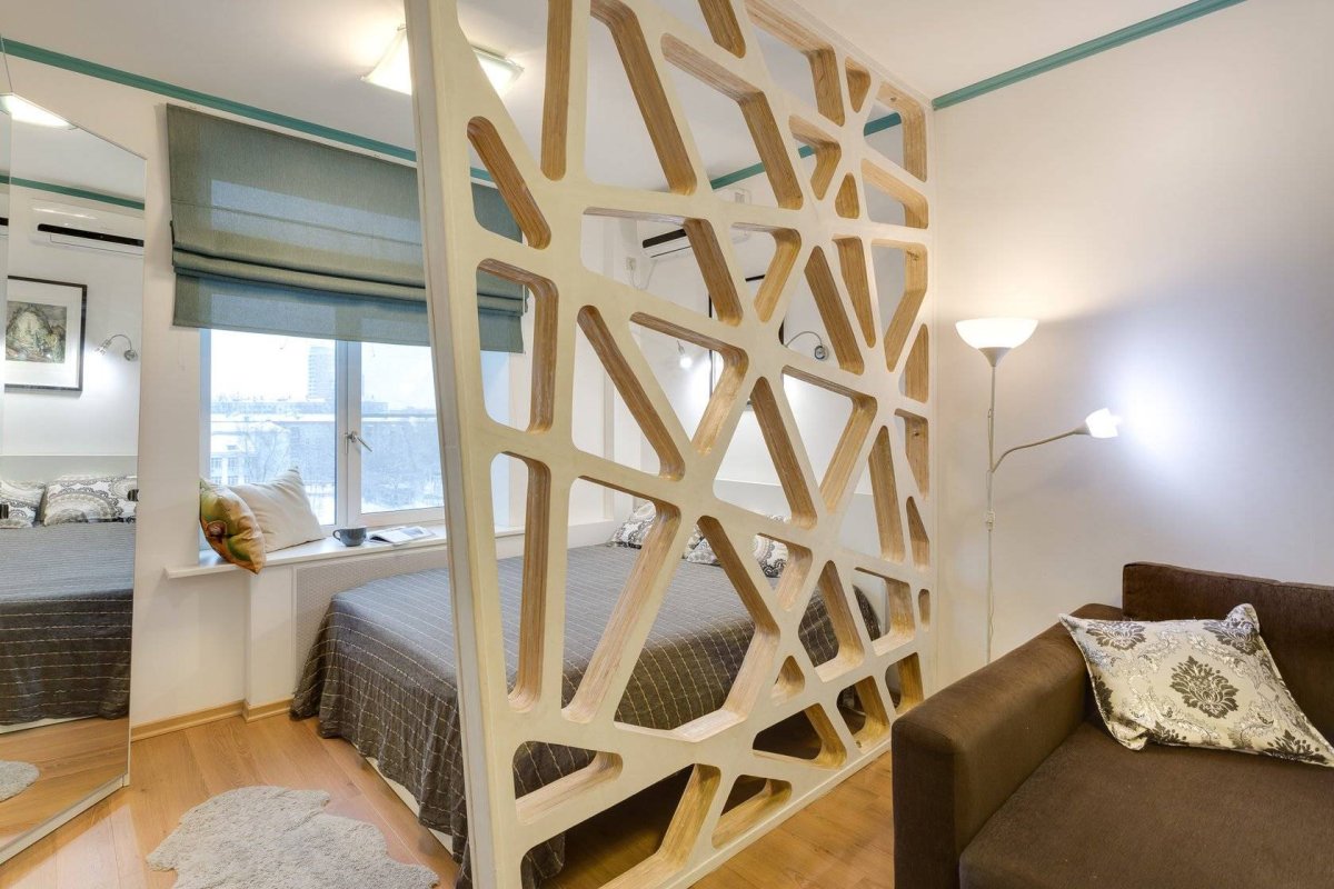 Перегородка из реек в студии