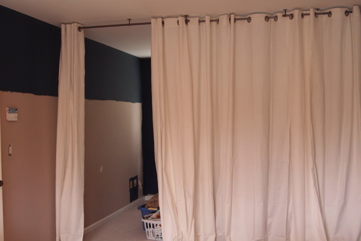 Зонирование комнаты шторами икеа