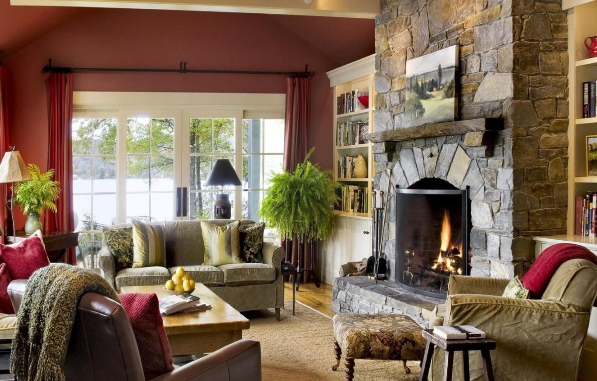 Гостиная с камином