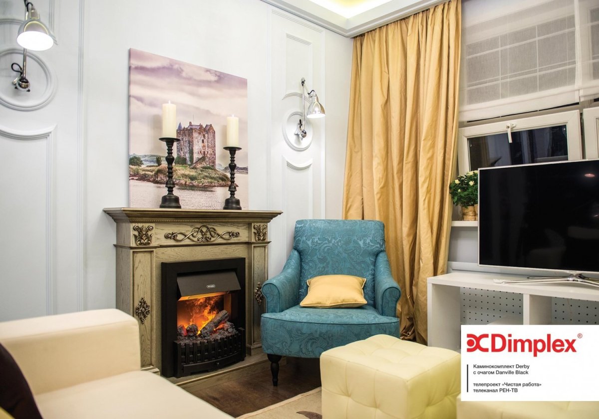 Камины в интерьере гостиной