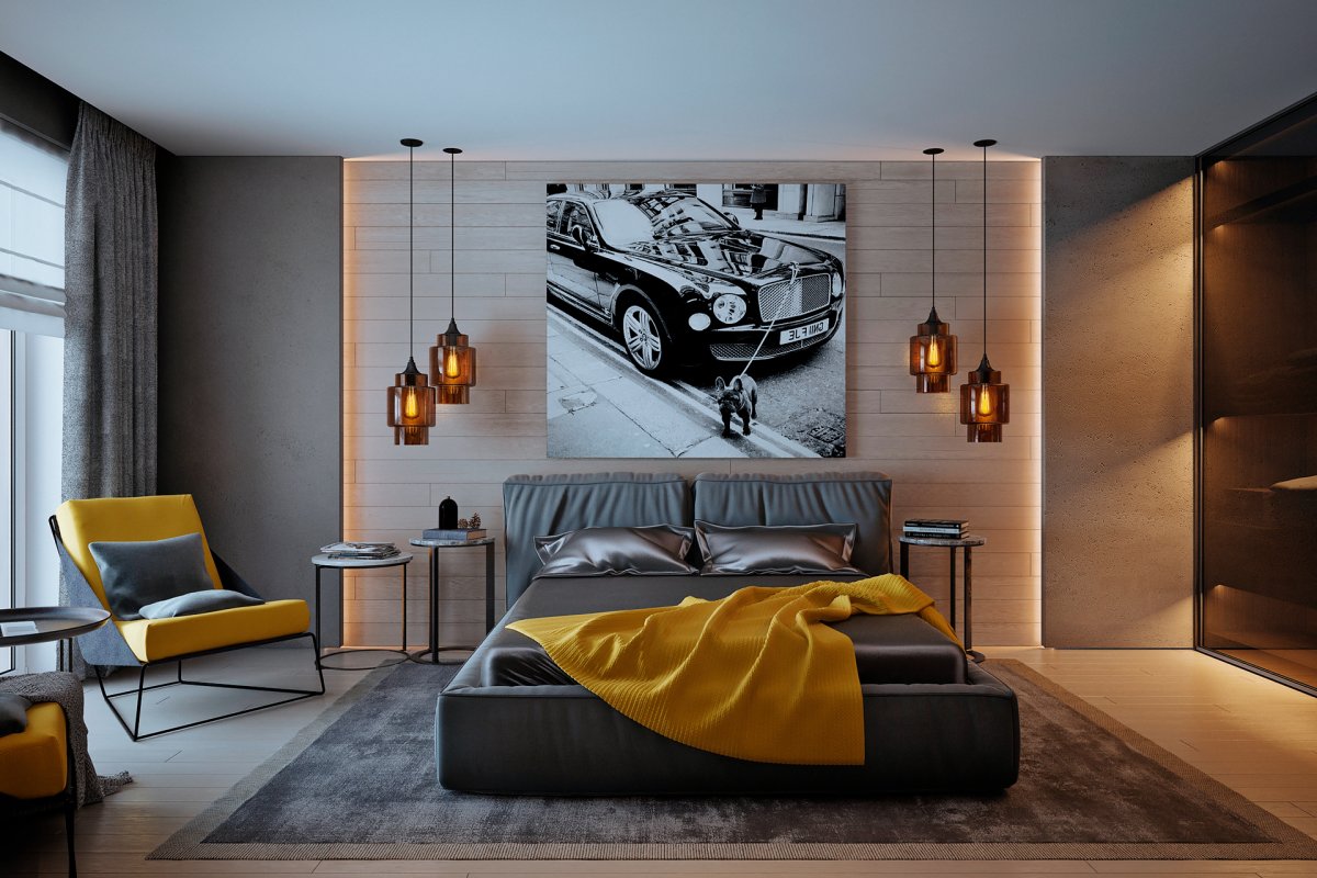 Дизайн спальни в байкерском стиле фото