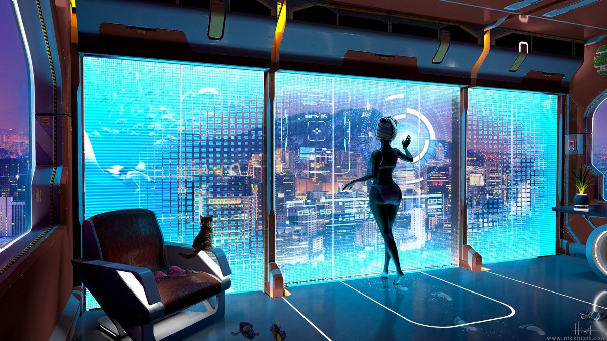 Интерьер пентхауса в Cyberpunk 2077