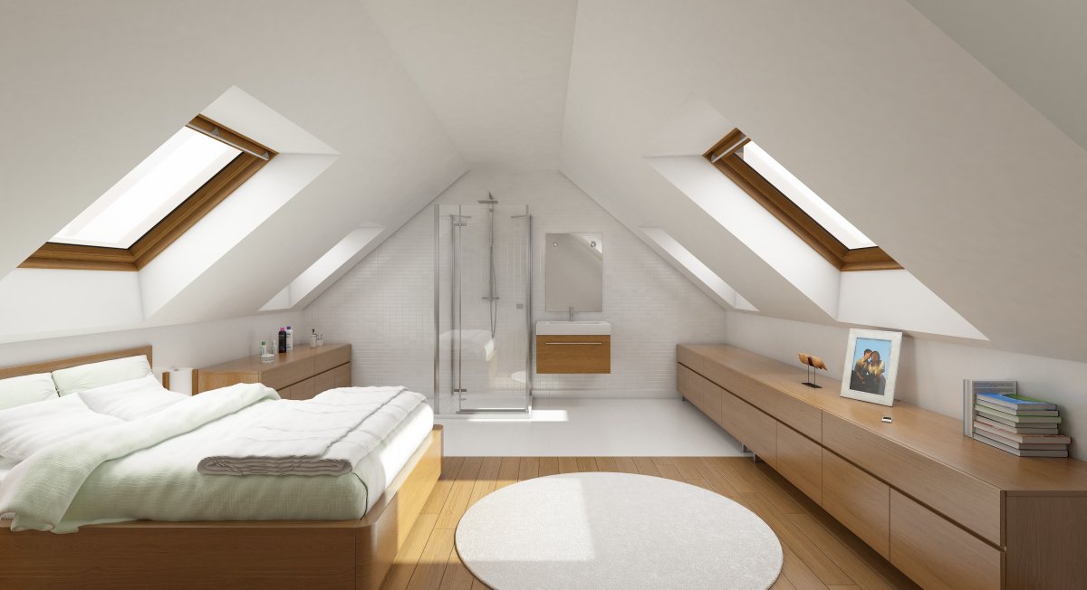 Спальня на низкой мансарде