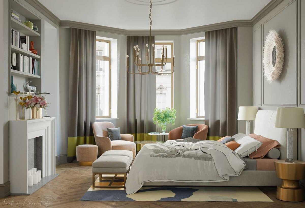 Спальня с эркером