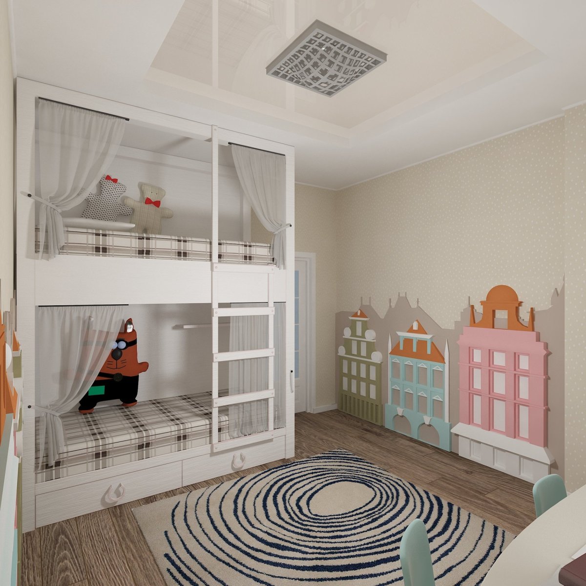 Мокап детской комнаты для девочки