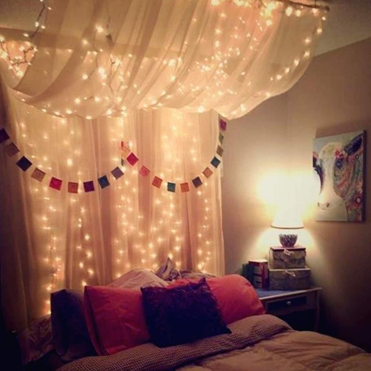 Декор детской комнаты гирляндой