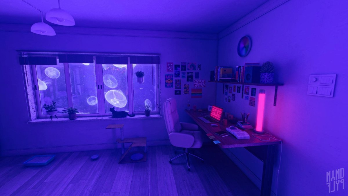 Неоновая комната арт