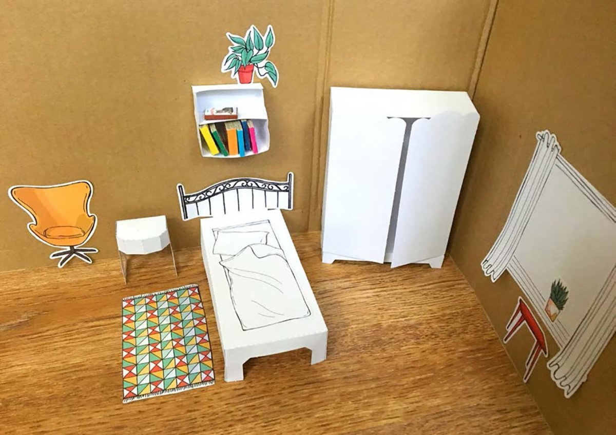 Макет комнаты из картона