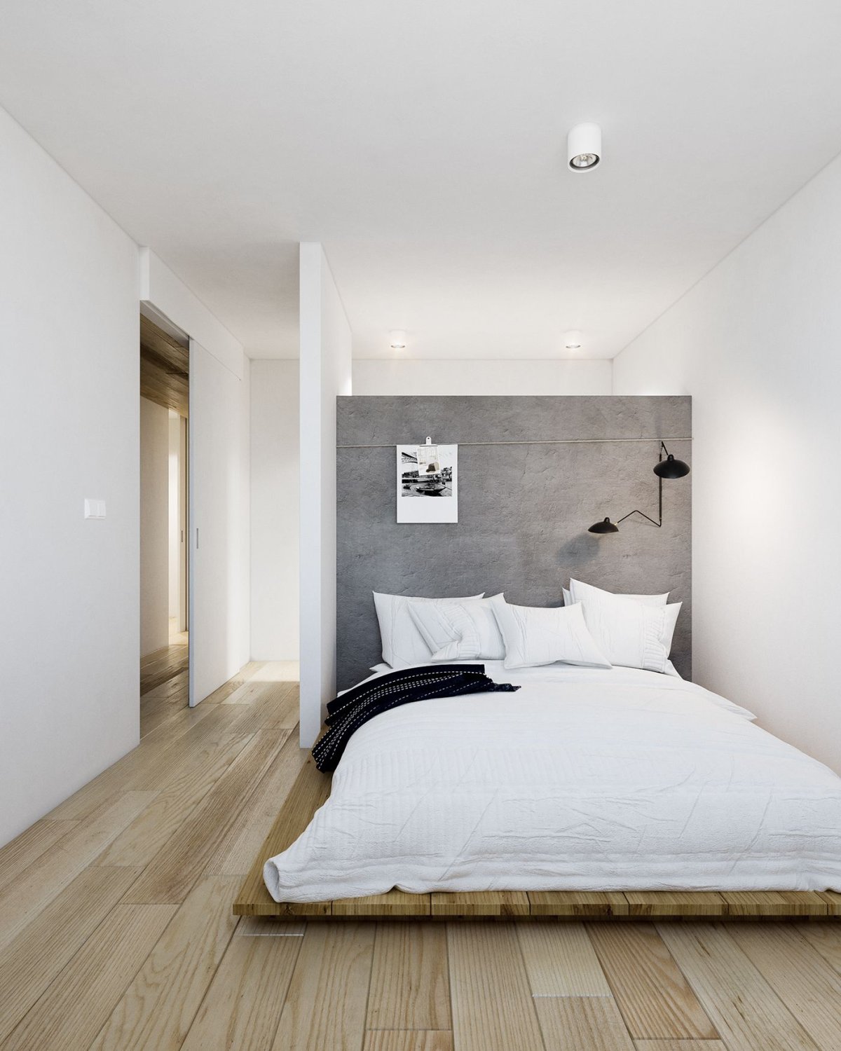 Спальня без окна в однокомнатной квартире