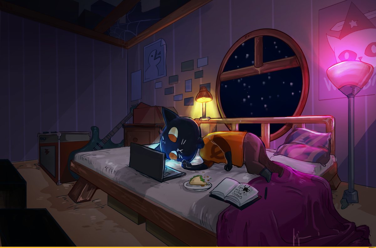 Эстетика комнаты ночью