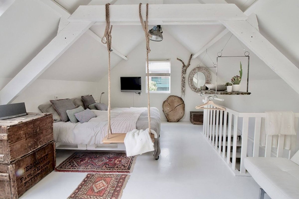 Комната на мансарде для подростка