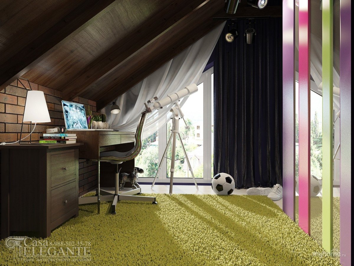 Детская комната со скошенным потолком