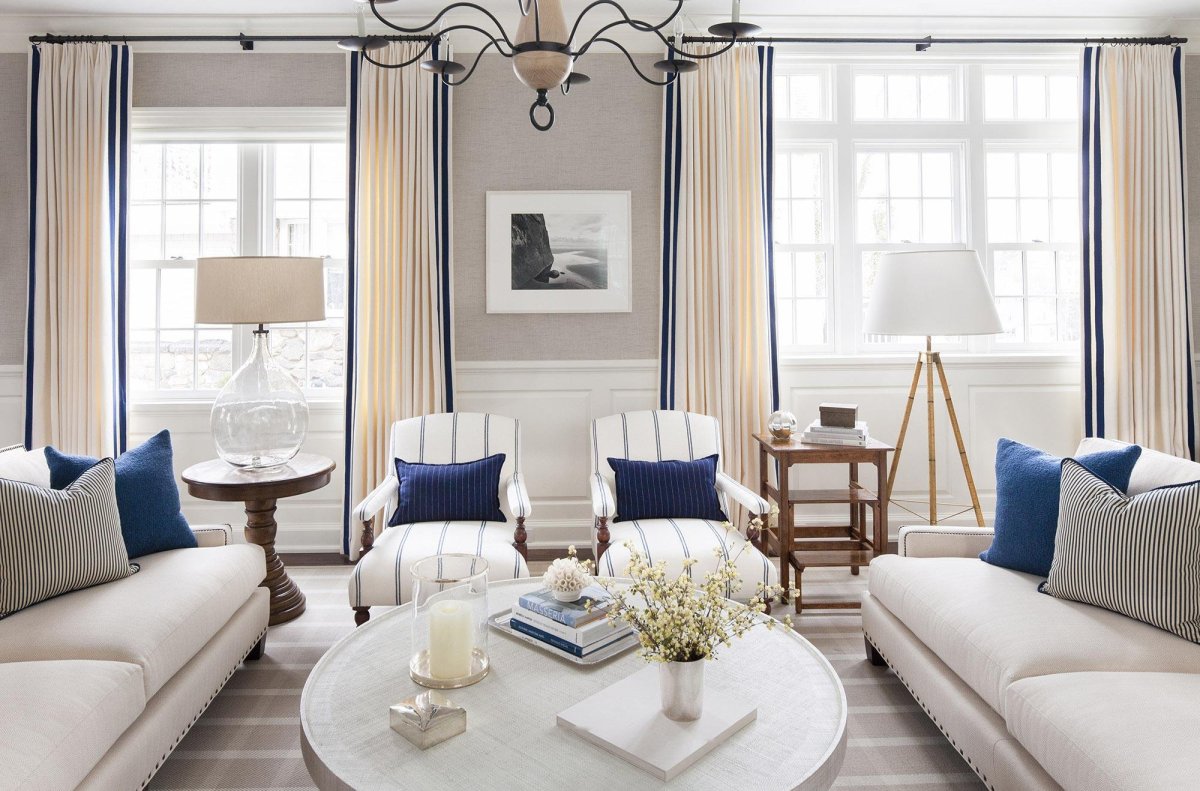 Бежево голубой интерьер