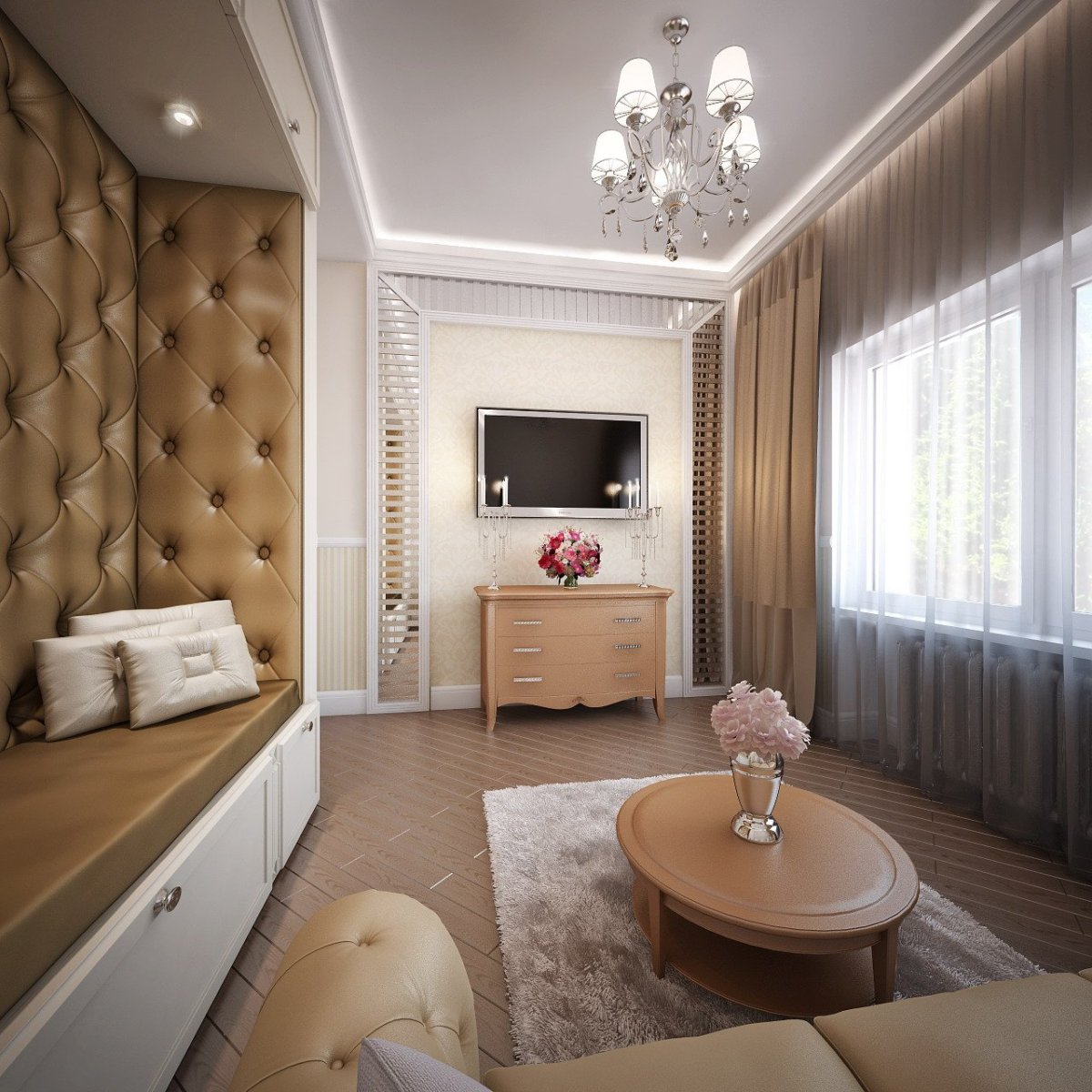 Интерьер небольшой гостевой комнаты