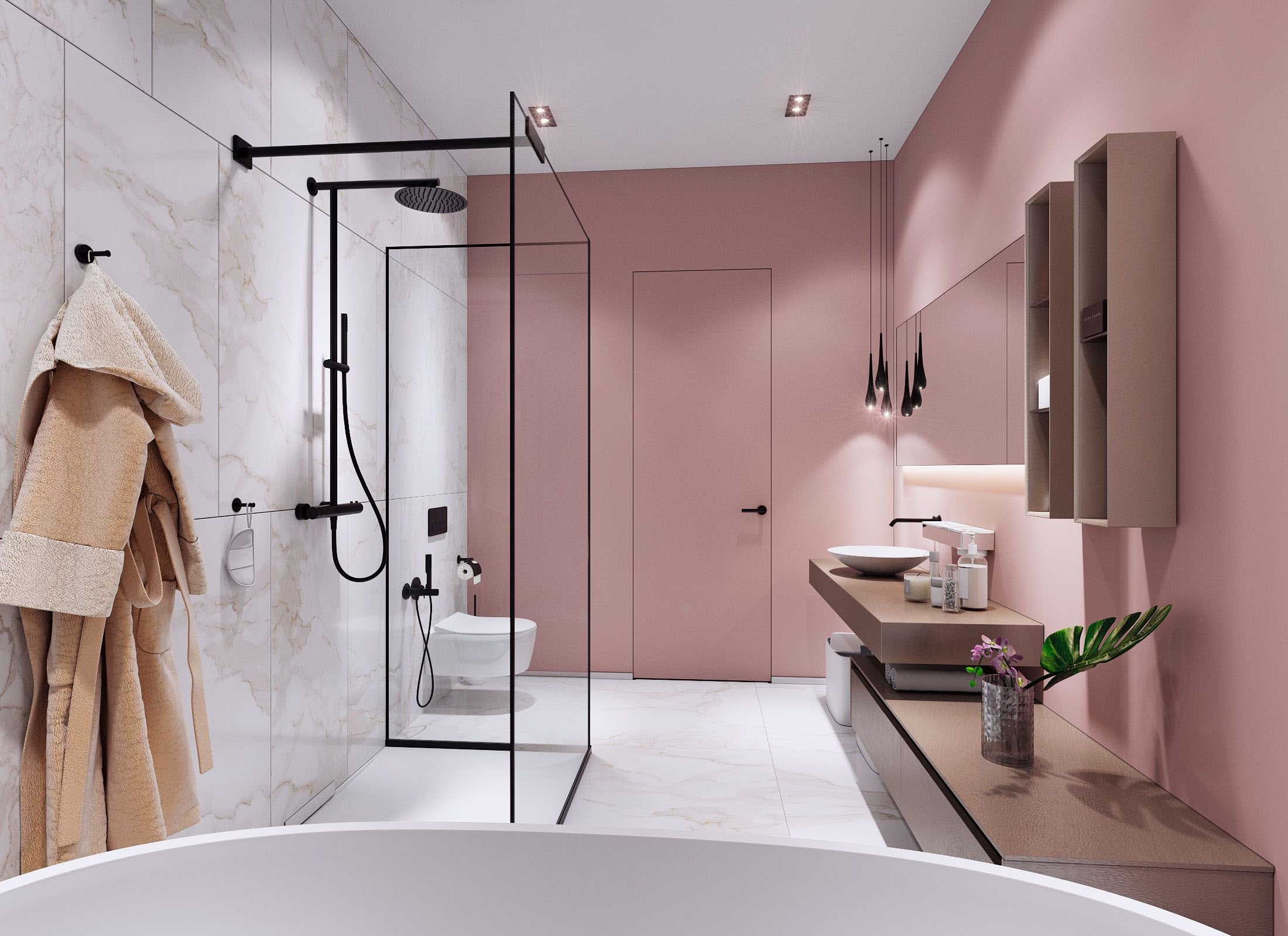 Дизайн ванной комнаты 2024 с душевой. Стильная ванная комната. Ванная с душевой. Ванные комнаты с душевыми кабинами. Современная ванная с душем.