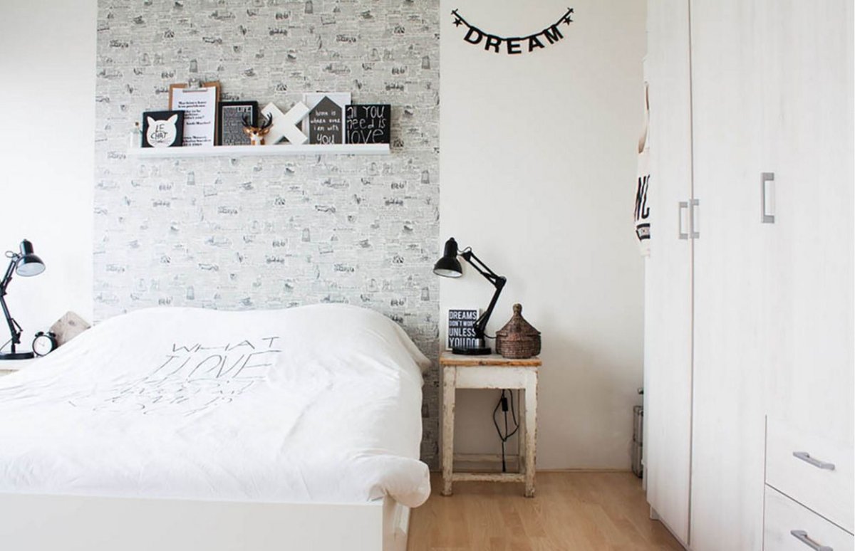 Обои в стиле Сканди для спальни