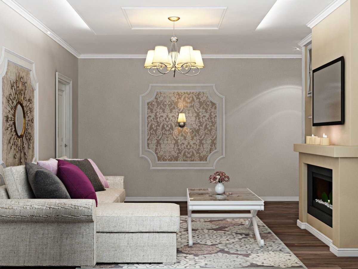 Молдинги в гостиной