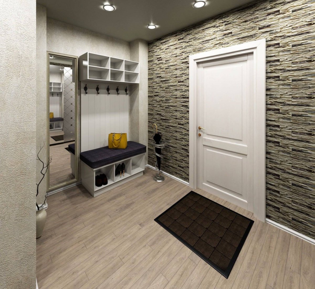 Кирпичики в прихожей