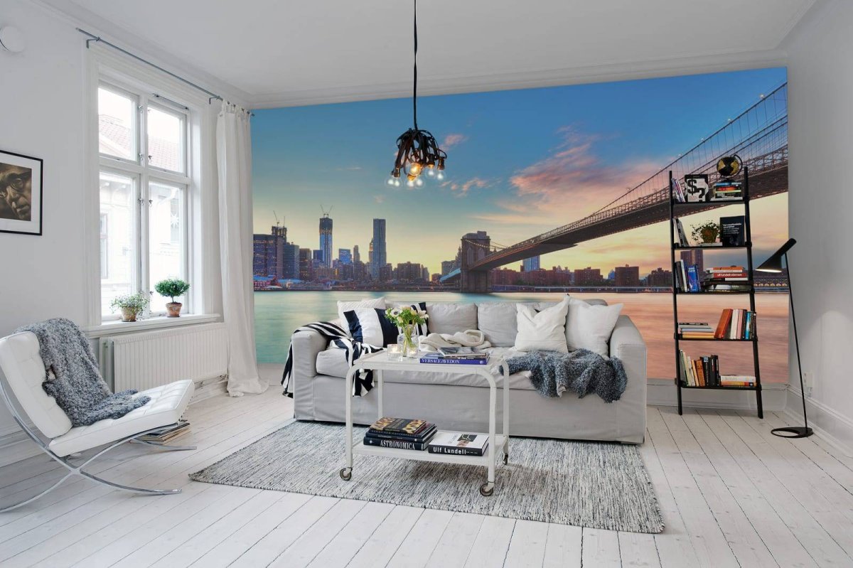 Фотообои в американском интерьере