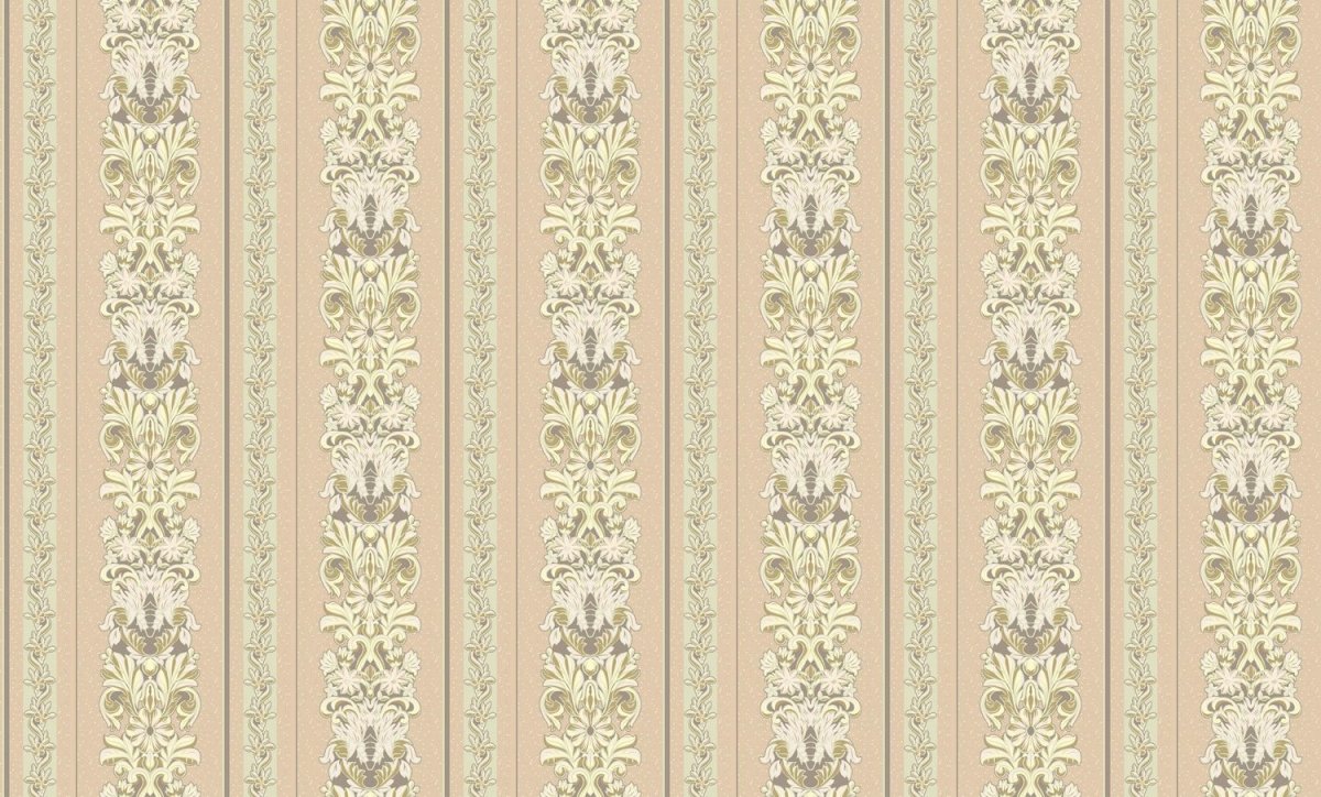 Обои в полоску с орнаментом
