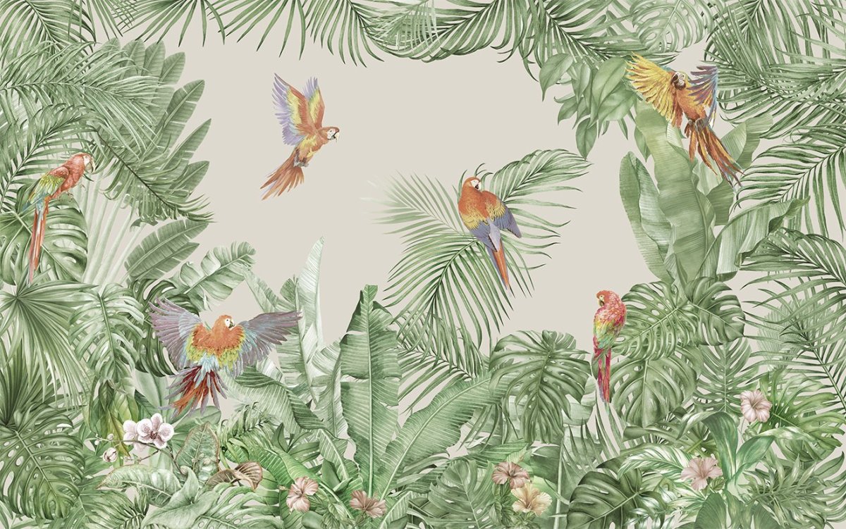 Affresco попугаи