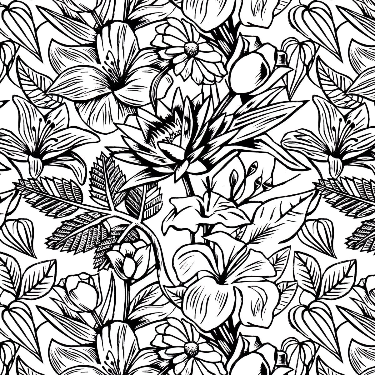 Мелкий растительный узор