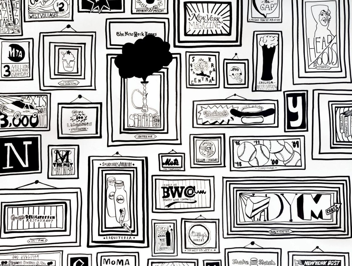 Распечатки на стену черно белые