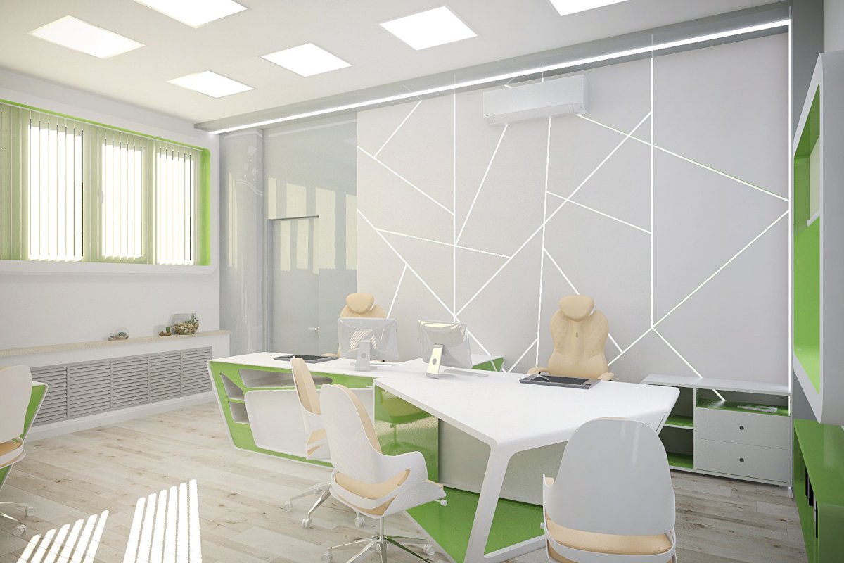 Белый интерьер офис