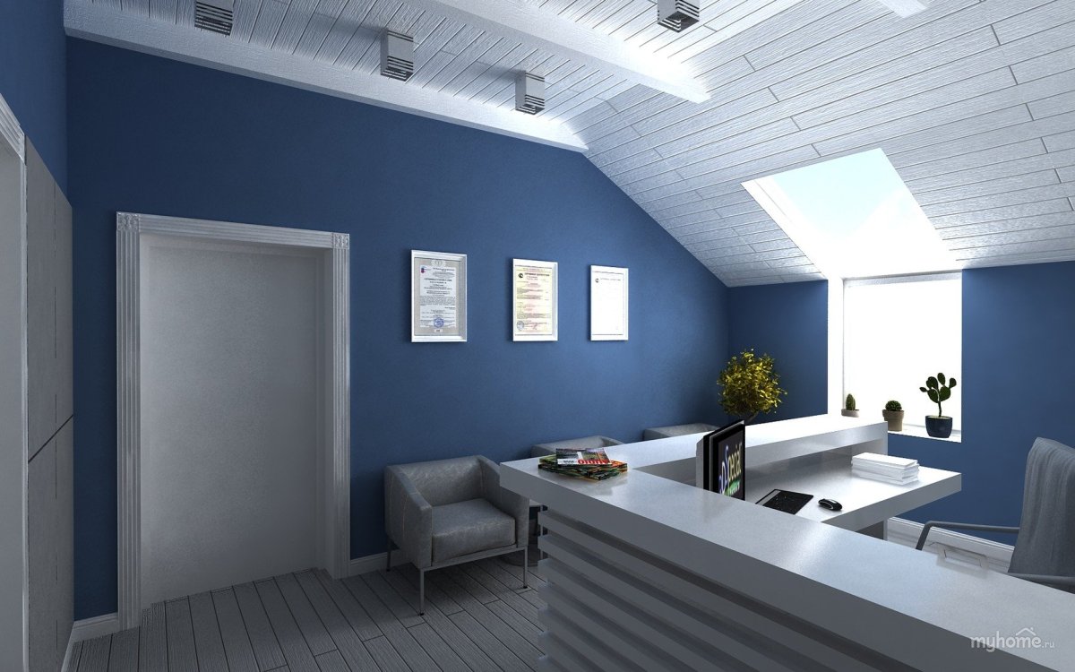 Интерьер офиса в серых тонах