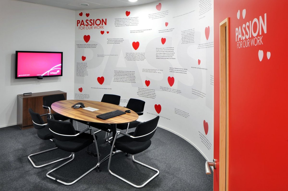 Стены в офисе it компании декор