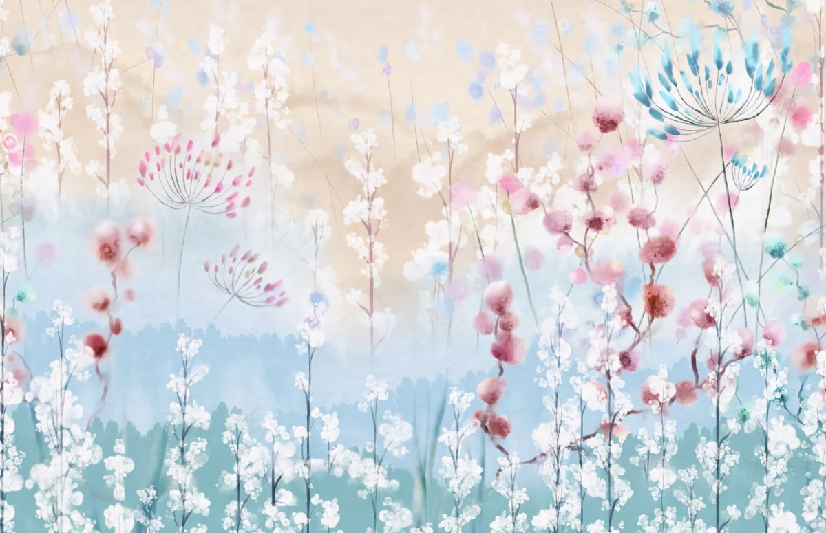 Обои для стен Акварельные цветы