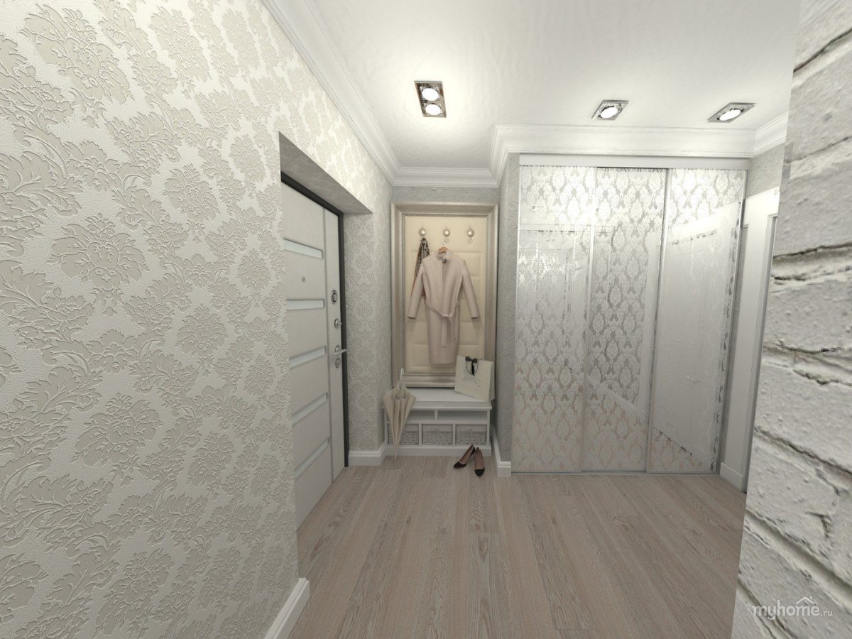 Светлые обои в прихожую